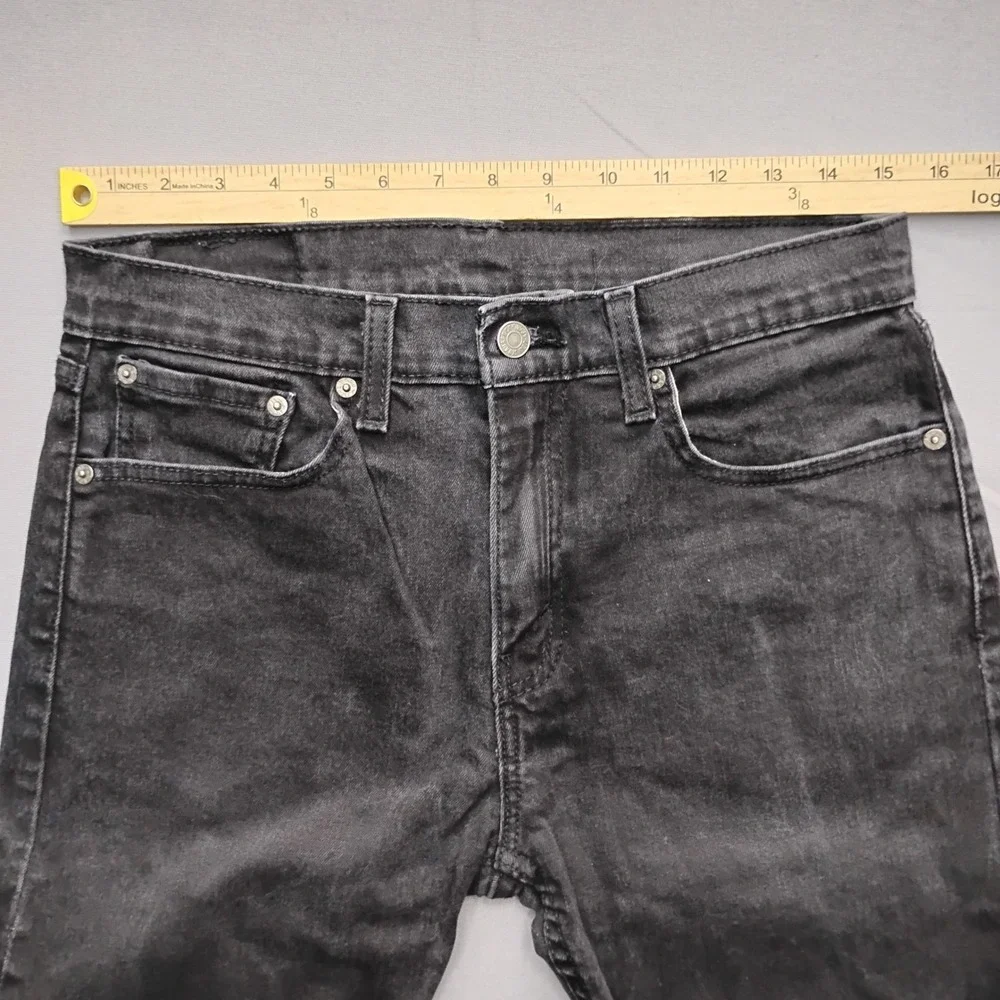 Levis 502 Regular Tapered Fit Mens Jeans 31x32 Washed Black Denim Pants